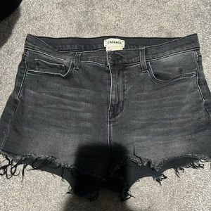 Lagence black denim shorts